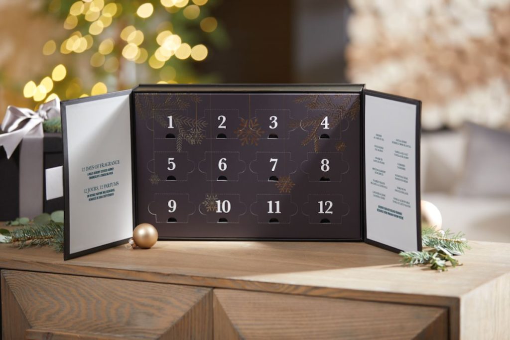 The Woodwick candle advent calendar with 12 small votives.