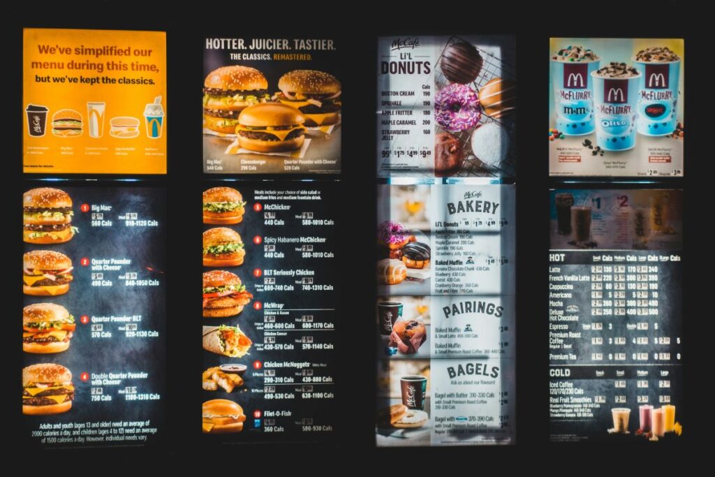 digital menus